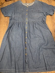 Silhouettes Damen Maxi Jeanskleid mit Taschen Kurzarm Übergröße 22W - Bild 1 von 2