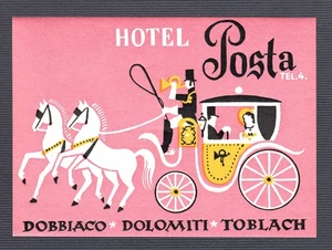 vintage Kofferaufkleber HOTEL POSTA Toblach - Bild 1 von 1