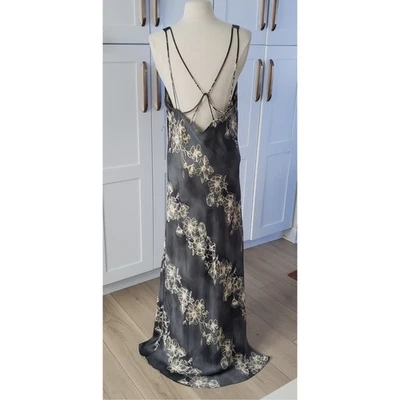 Intimately Free People Dress Womens M Cassie Satin Floral Strappy Backless Maxi - Image 1 of 4