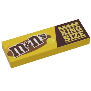 M&N's (Peanut) Candy (King Size) 1x3 Tile made using LEGO part - Picture 1 of 2