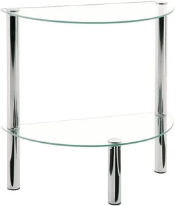 Tavolino Cromo, Metallo, Vetro Di Sicurezza - Dim. L 45 Cm X a 47 Cm X P 22 Cm,  - Foto 1 di 12