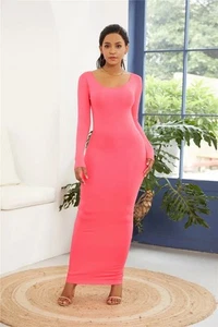 Round Neck Long Sleeve Maxi Wrap Dress - Picture 1 of 36