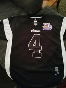 Brett Favre Vikings 50th Anniversary Patch Reebok ON FIELD Trikot schwarz 48 - Bild 1 von 7