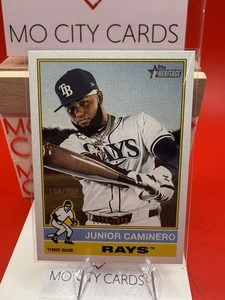 Junior Caminero 2025 Topps Heritage #280 SP Bicentenario (1776-1976)/200 Rayos - Imagen 1 de 3