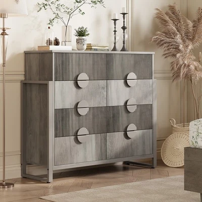 Modern 8 Drawer Dresser Storage Organizer Wood Chest Dresser Cabinet for Bedroom - Image 1 of 2