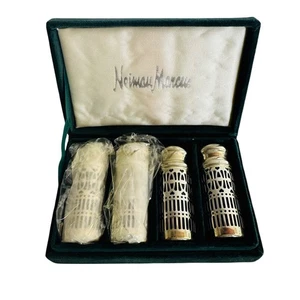 Juego de saleros y pimenteros Neiman Marcus enchapados en plata decoración de mesa decorativa - Imagen 1 de 3