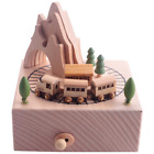 Wooden Musical Box Featuring Mountain Tunnel With Small Moving Magnetic9546