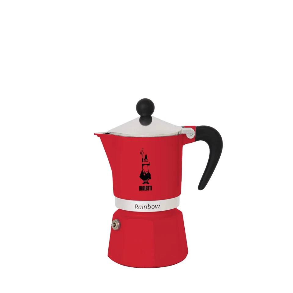 Bialetti 4962 Rainbow Espresso Maker Red 3 Cups