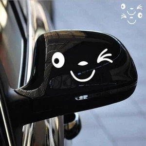 2pcs Cute Smile Car Sticker Rearview Mirror Sticker Cartoon Smiling - Picture 1 of 5