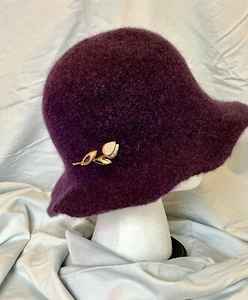 Purple Boho Style Hat, hand made, new, felted wool - Picture 1 of 5