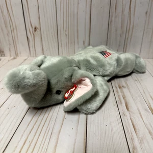 Ty Beanie Buddies Righty Elephant Plush American Flag With Hang Tag 12 Inch - Picture 1 of 12