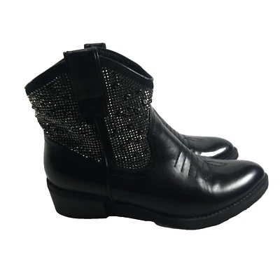 Very Volatile Brand Black  Cowgirl Boots With 2in Heel Size 7 Bling Bling - Image 1 of 4