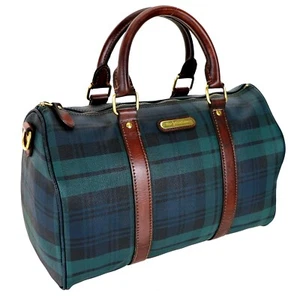 Polo Ralph Lauren Vintage Boston Duffel Top Handle Blackwatch Travel Bag Unisex - Picture 1 of 12