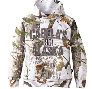 NEW LG XL 2XL Youth Kids Junior Hooded Snow Camo Alaska Sweatshirt Childs Hoodie - Picture 1 of 2