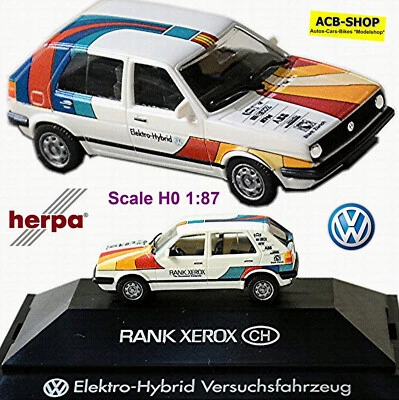 VW Golf II 4 Porte Facelift 1987-91 Veicolo Elettrico Ibrido Di Prova 1:87 Herpa - Immagine 1 di 4
