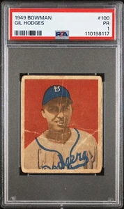 Just Graded: 1949 Bowman #100, Gil Hodges RC HOF, PSA 1 PR - Picture 1 of 3