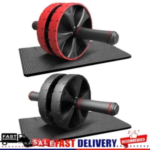 Abdominal Exercise Roller Double-Wheeled Shaping Trainer with Mat for Gym Office - Picture 1 of 15