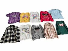 Lot Of 10 Girls Shirts T-shirts Tees Tops Button Up Collared 10/12 Large Adidas