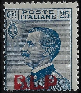 1923 Italia Regno B.L.P. BLP soprastampa del III tipo 25c azzurro Senza Gomma - Imagen 1 de 1