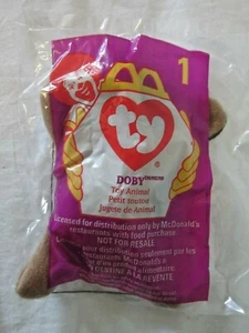 McDonald's TY Doby Dog 1998 #1 Teenie Beanie Babies 1998 etiqueta sellada ~ 5" de largo - Imagen 1 de 4