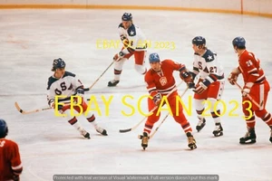 BAKER/WELLS/VERCHOTA In ACTION vs STASTNY CZECH 1980 OLYMPICS 35mm Color SLIDE - Picture 1 of 1