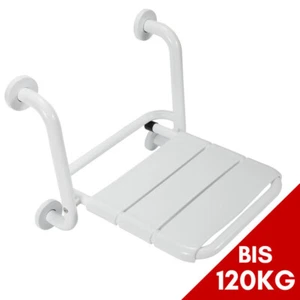 Duschklappsitz Wandmontage Duschsitz Klappbar Duschstuhl bis 120kg 304 Edelstahl - Bild 1 von 10