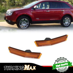 Pair Left Right Amber Front Bumper Side Marker Light For 2007-2010 Lincoln MKX - Picture 1 of 8