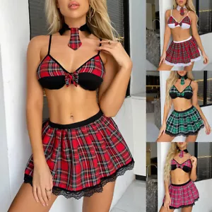 Fancy Sexy Womens School Girl Dress Lingerie Uniform Cosplay Outfit Set Costume• - Picture 1 of 23