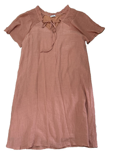 VETEMENTS Abito Naïf taglia M rosa polveroso manica corta svolazzante smoked cravatta collo us intime ottimeioni