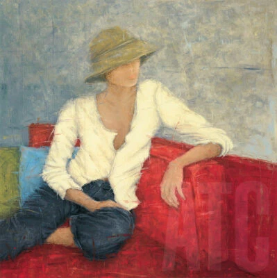 ARTTOCANVAS BRAND 24W"x24H" FIFTIES WITH A POINT OF VIEW by ERICA HOPPER - CHAIR CHOICES OF CANVAS