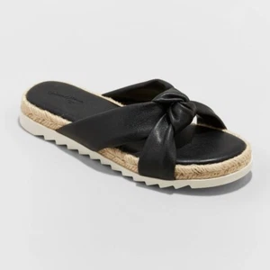 Women's Dena Knotted Espadrille Sandals - Universal Thread Black Sz 12 - Picture 1 of 8
