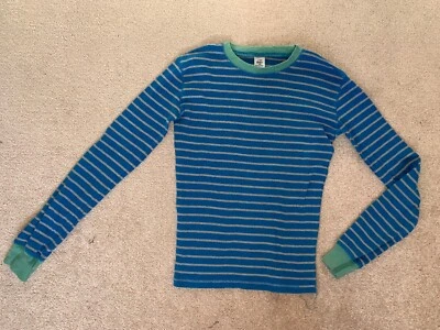 LS PJ TOP / CAMISA - Mini Boden - Listras Azul/Cinza - Tamanho 14 Y Meninos - Imagem 1 de 4