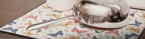 Kitchen Reversible Dish Drying Mat (16"x18") MULTICOLOR BUTTERFLIES & LEAVES, TL - Picture 1 of 10