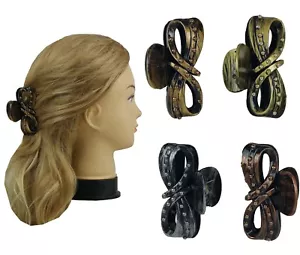 2 PCS 3.5" Burnished Color assorted Hair Jaws Comb Claw Clip Women Girl Assorted - Picture 1 of 4