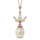 4.75 Carat 14K Solid Rose Gold Necklace Gemstone Pearl White Topaz 14"-24" 