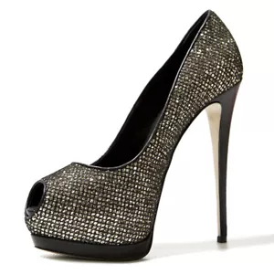 Diseño Giuseppe Zanotti | Zapatos de salón Glamour Sharon con punta de peep | 41 | 16 cm | NP 595EUR - Imagen 1 de 12
