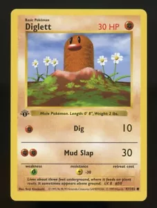Pokemon Base Set DIGLETT 47/102 1st Edition Shadowless - Picture 1 of 2