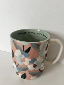 Anthropologie Maggie Stephenson Coffee Mug Cup Happiness Blooms From Within - Picture 1 of 4