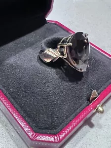 Anillo de cuarzo ahumado de 15,59 quilates - Anillo de piedras preciosas finas - Imagen 1 de 5