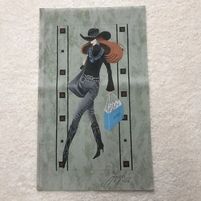 Leigh Designs Hand Painted Needlepoint Canvas Tucson Tiffani 5016 18M Cowgirl - Image 1 of 4