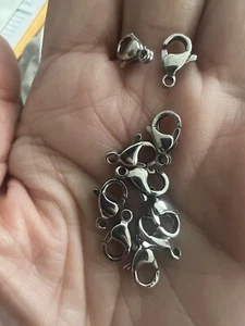 10pcs 316L Stainless Steel Lobster Clasp Hook Claw Clasp Findings 11mm - Picture 1 of 7
