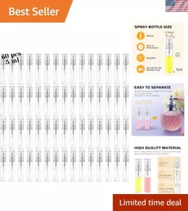 60-Pack 5ml Clear Glass Refillable Spray Bottles for Travel and Essentials - Picture 1 of 9