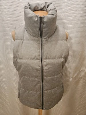 Old Navy Puffer Vest Women Medium Heather Gray Fleece Lined Outdoor - Image 1 of 4