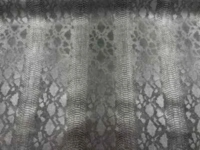 Snake Skin Vinyl Fabric - Black - Faux Snake Skin Vinyl Fabric Sold By Yard - Image 1 of 3