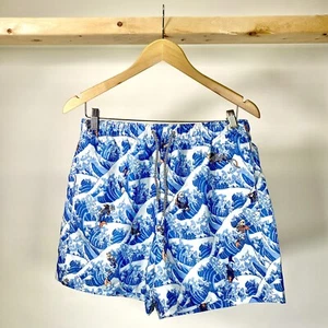 Herren Shorts Koi Wave Design Blau & Weiß / Größe M - Bild 1 von 5