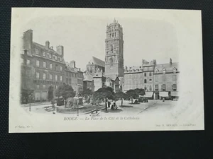 CPA 12 RODEZ - La Place de la cité et la Cathédrale - Imagen 1 de 2