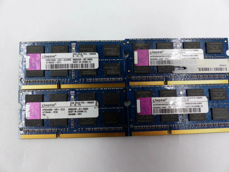 4* KINGSTON 2GB 2RX8 PC3-10600S 9-10-F0 MEMORY CARD HP572293-C01-ELDWG - Image 1 of 2