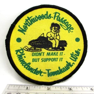 Vintage Northwoods Passage Snowmobile Club Patch Rhinelander Tomahawk Wisconsin - Picture 1 of 3