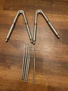 Seven Pieces Nut Cracker Set Metal Silver Toned - Picture 1 of 2