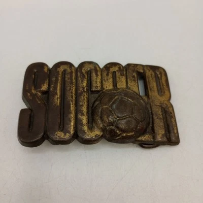 Hebilla de cinturón de fútbol de latón macizo vintage 1978 #4097  Foto 1 de 4